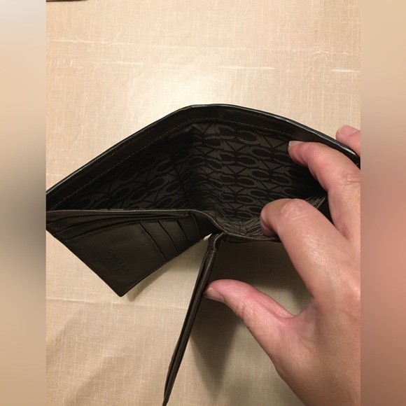 CARVEN Leather BROWN Wallet with button - Picture 5 of 8